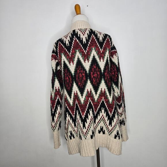 Vintage Y2K Mossimo Tribal Cardigan Grandpa Open Longline Cozy Women Medium - Picture 3 of 13